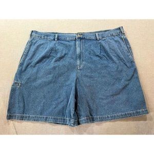Saddlebred Big Man Shorts Mens 48 Blue Denim Pockets Zip Belted Button Men NWOT.